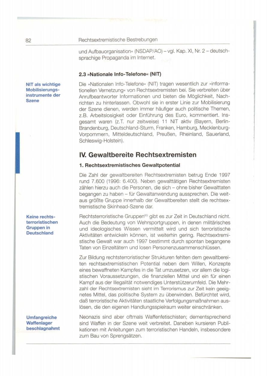 Seite 83 des Verfassungsschutzbericht 1997 Bund
