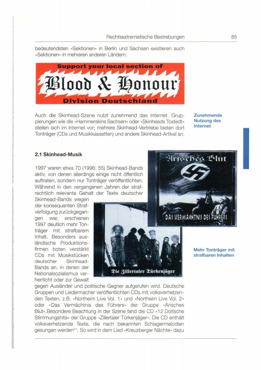 Seite 86 des Verfassungsschutzbericht 1997 Bund