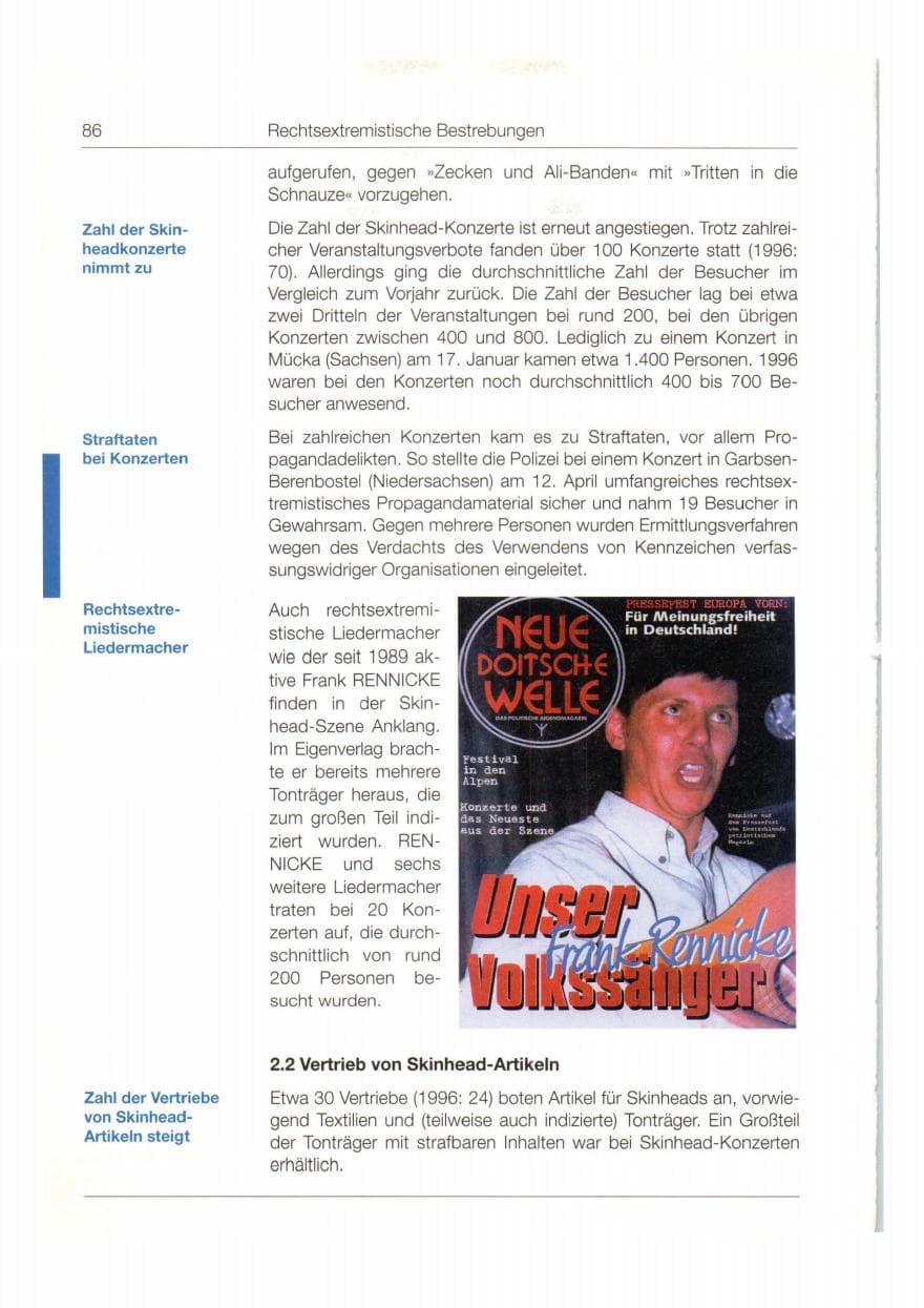 Seite 87 des Verfassungsschutzbericht 1997 Bund