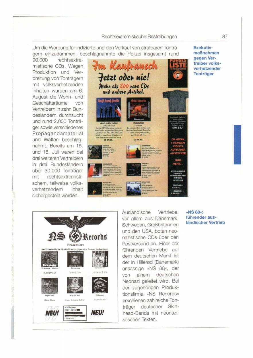 Seite 88 des Verfassungsschutzbericht 1997 Bund
