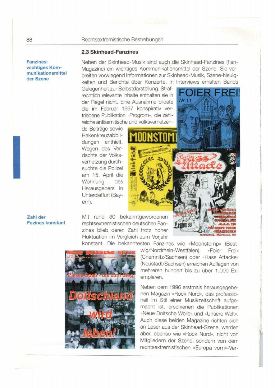 Seite 89 des Verfassungsschutzbericht 1997 Bund