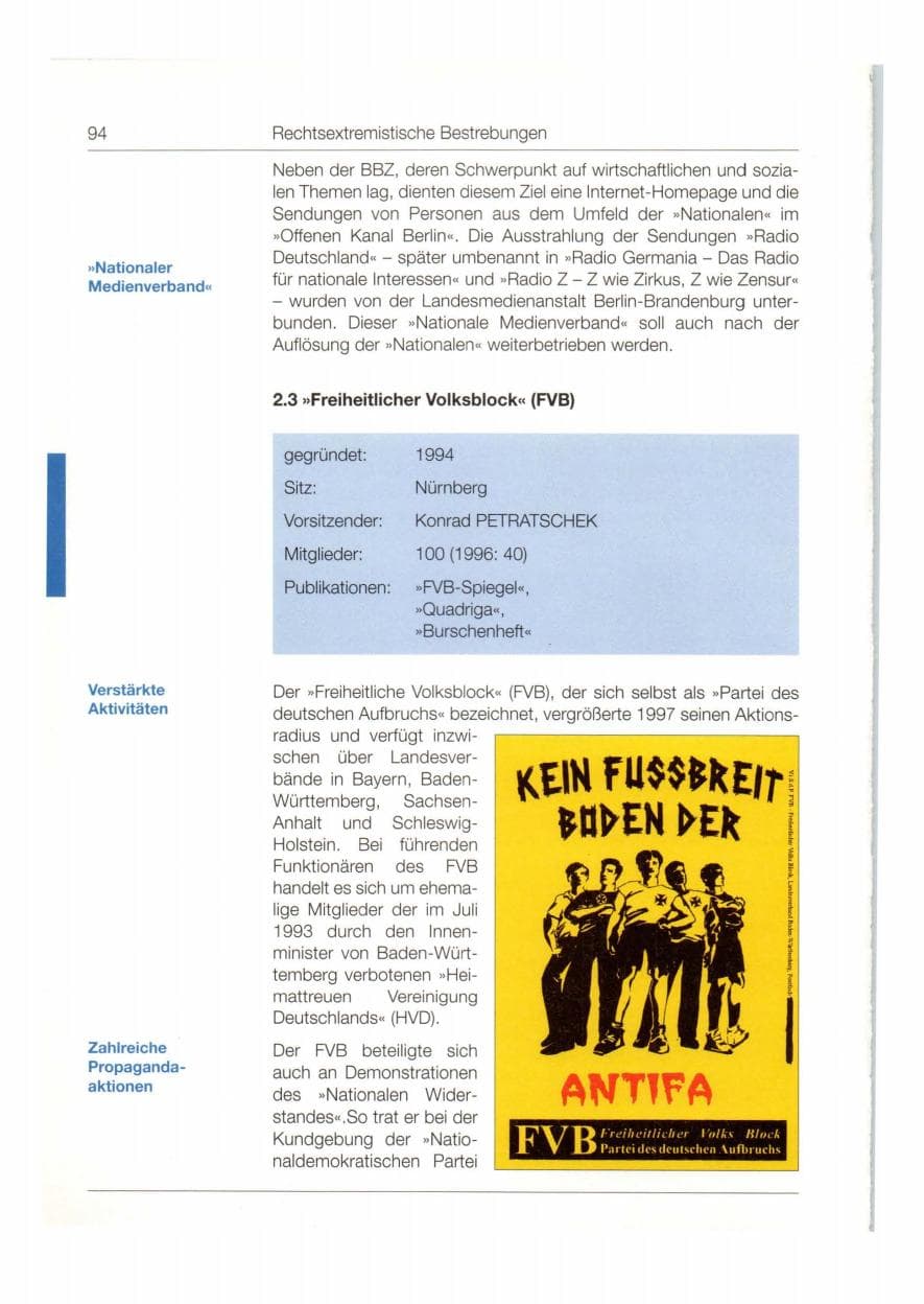 Seite 95 des Verfassungsschutzbericht 1997 Bund