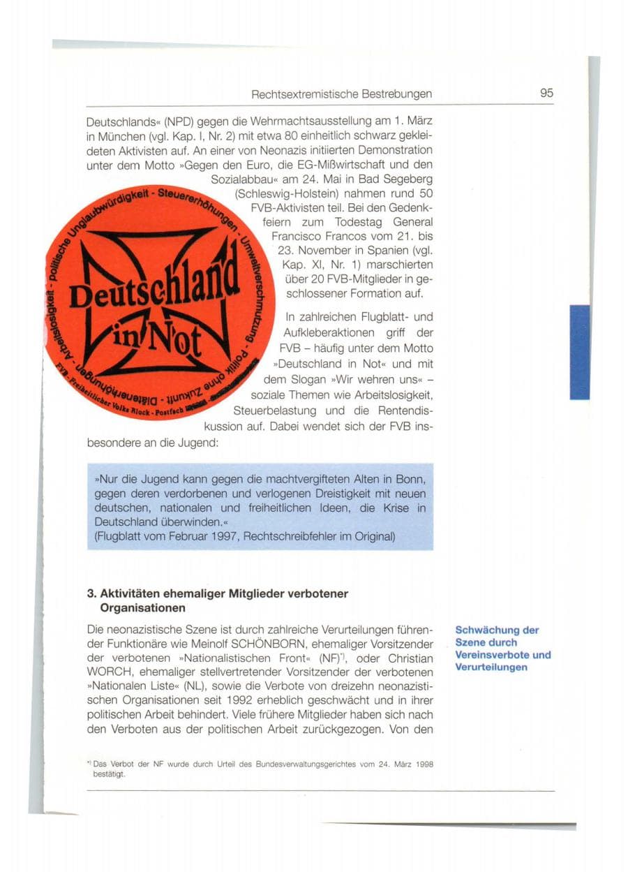 Seite 96 des Verfassungsschutzbericht 1997 Bund