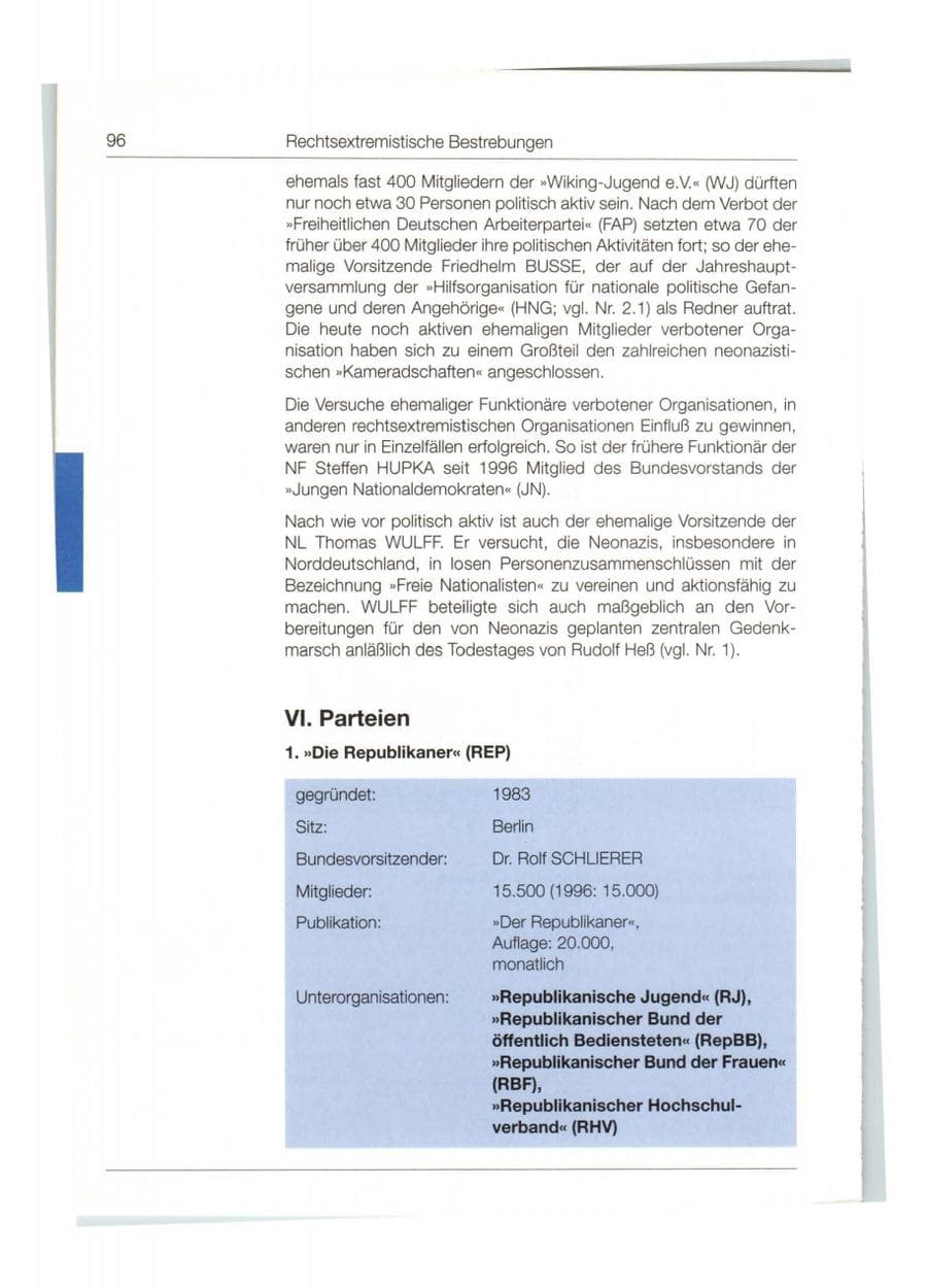 Seite 97 des Verfassungsschutzbericht 1997 Bund