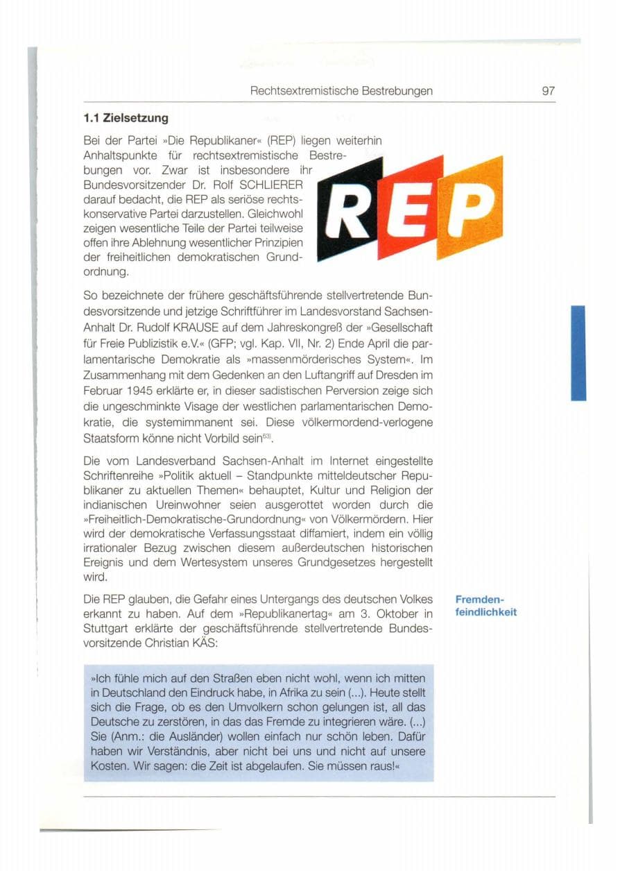 Seite 98 des Verfassungsschutzbericht 1997 Bund