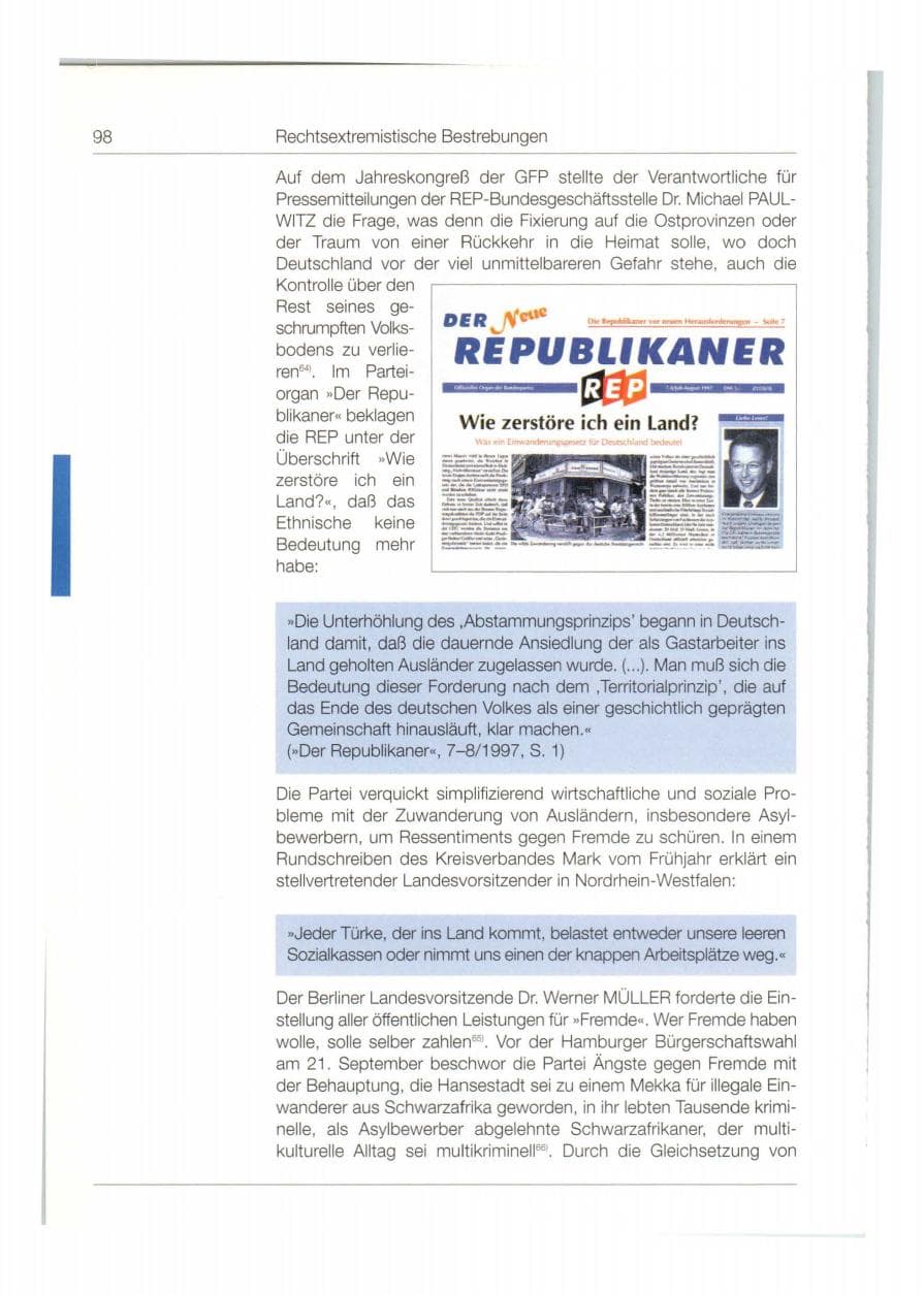 Seite 99 des Verfassungsschutzbericht 1997 Bund