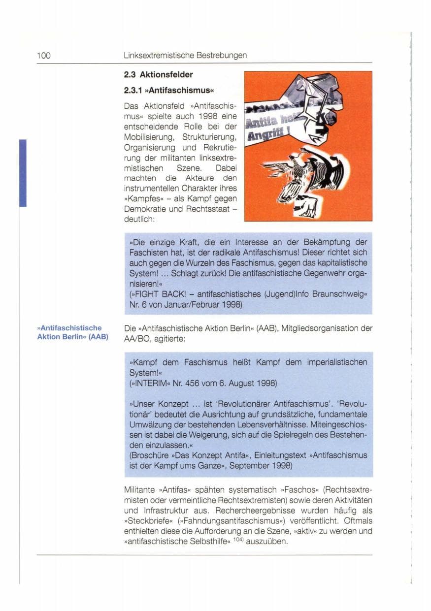 Seite 101 des Verfassungsschutzbericht 1998 Bund