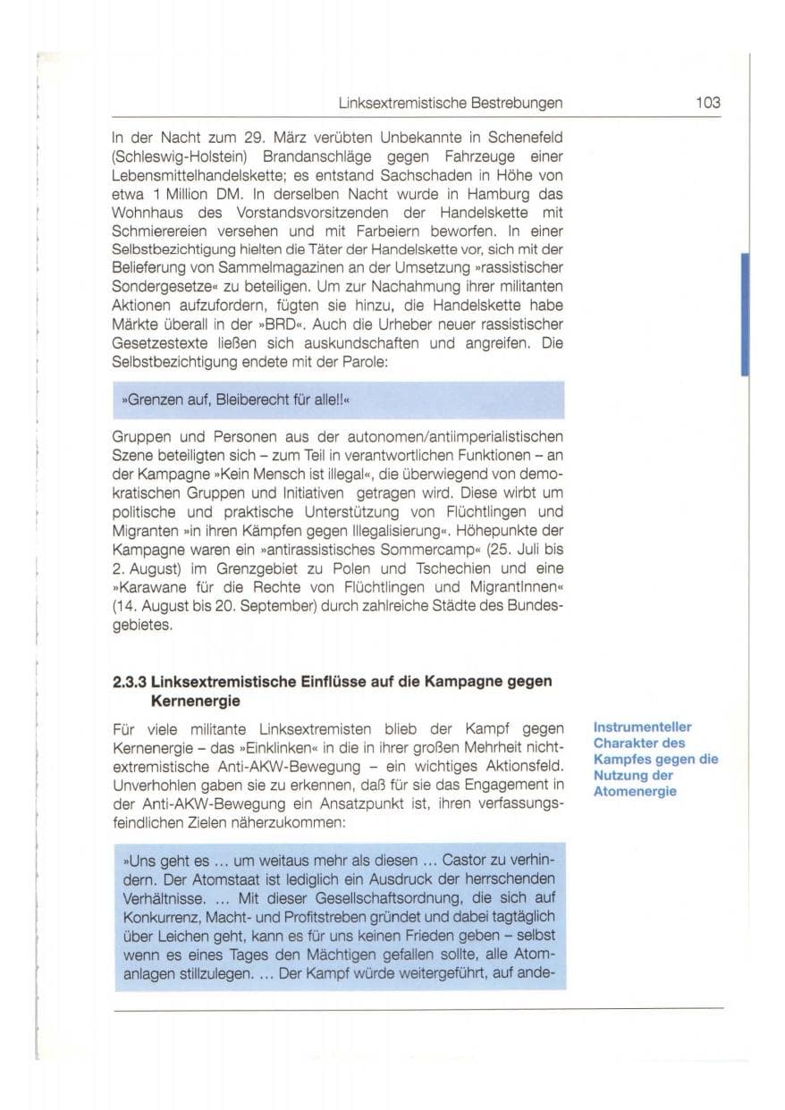Seite 104 des Verfassungsschutzbericht 1998 Bund