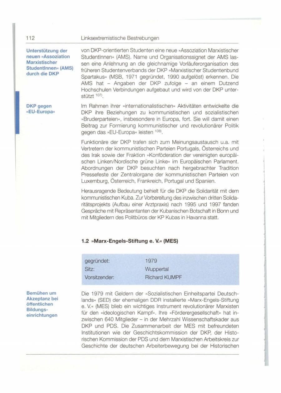 Seite 113 des Verfassungsschutzbericht 1998 Bund