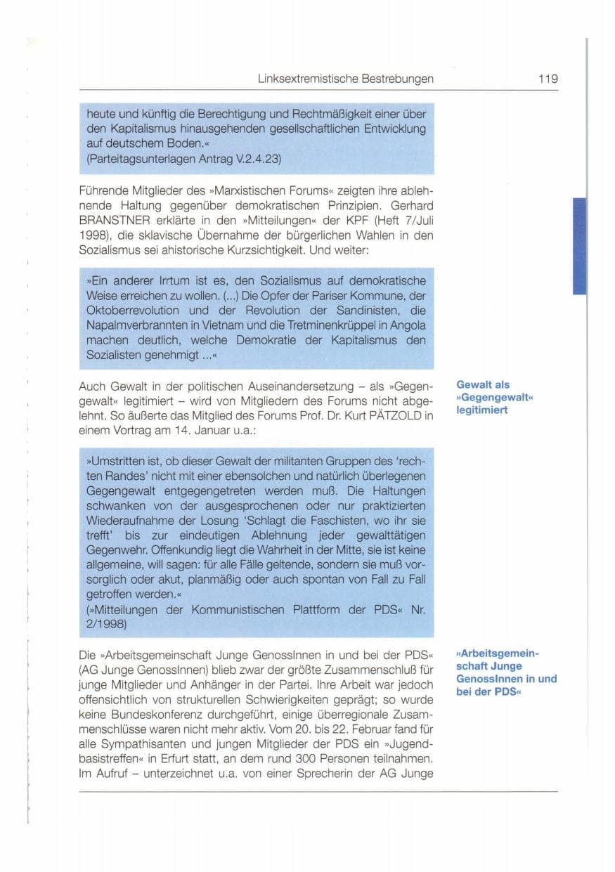 Seite 120 des Verfassungsschutzbericht 1998 Bund