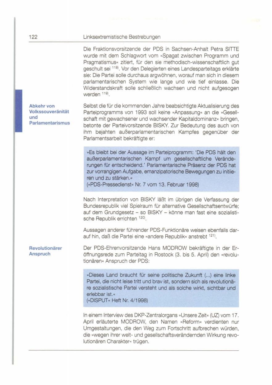 Seite 123 des Verfassungsschutzbericht 1998 Bund