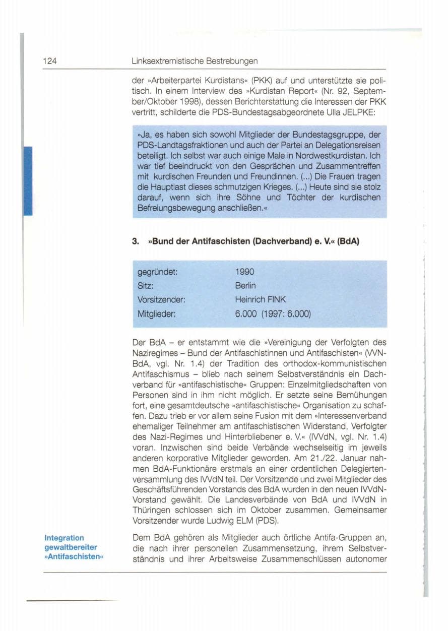 Seite 125 des Verfassungsschutzbericht 1998 Bund