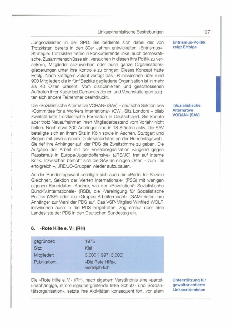 Seite 128 des Verfassungsschutzbericht 1998 Bund