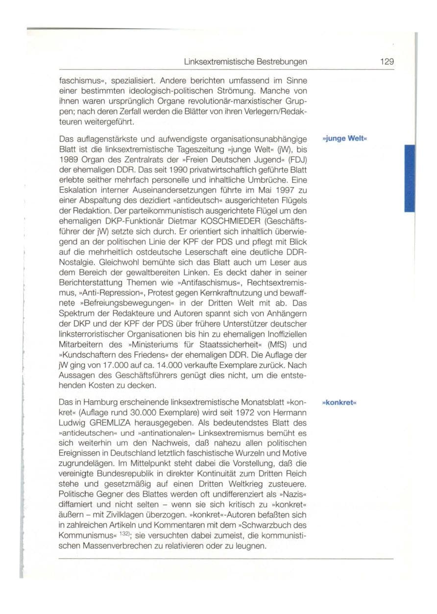 Seite 130 des Verfassungsschutzbericht 1998 Bund