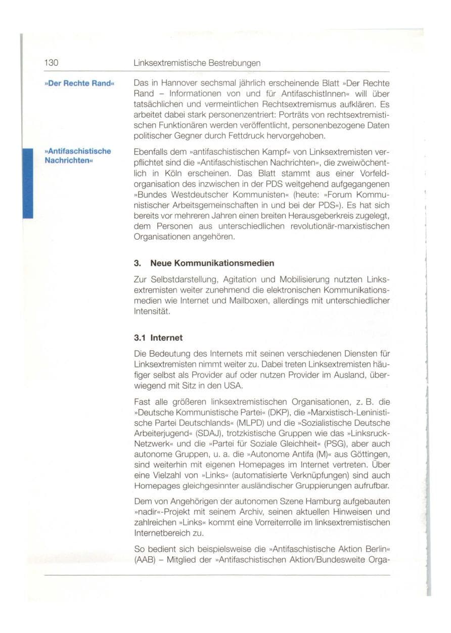 Seite 131 des Verfassungsschutzbericht 1998 Bund