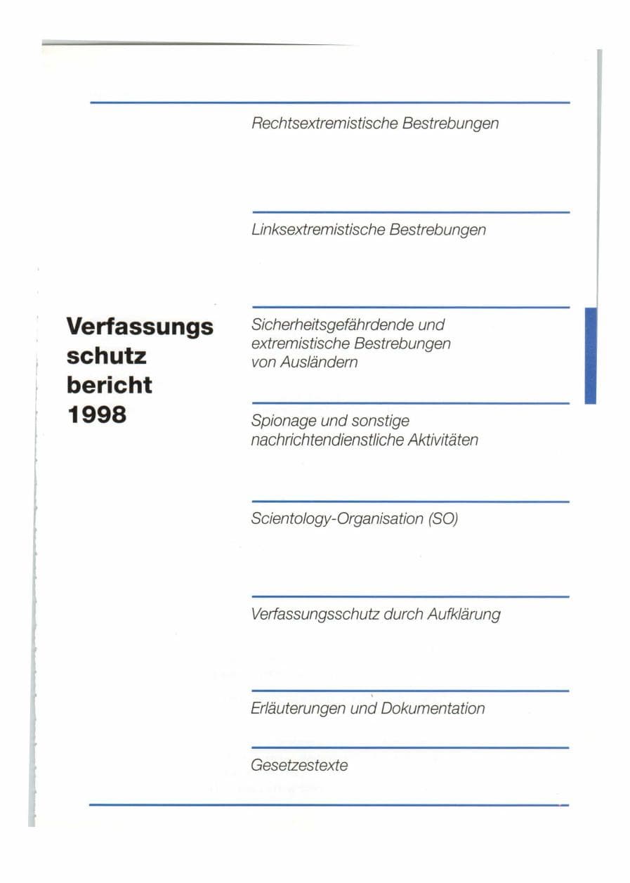 Seite 134 des Verfassungsschutzbericht 1998 Bund