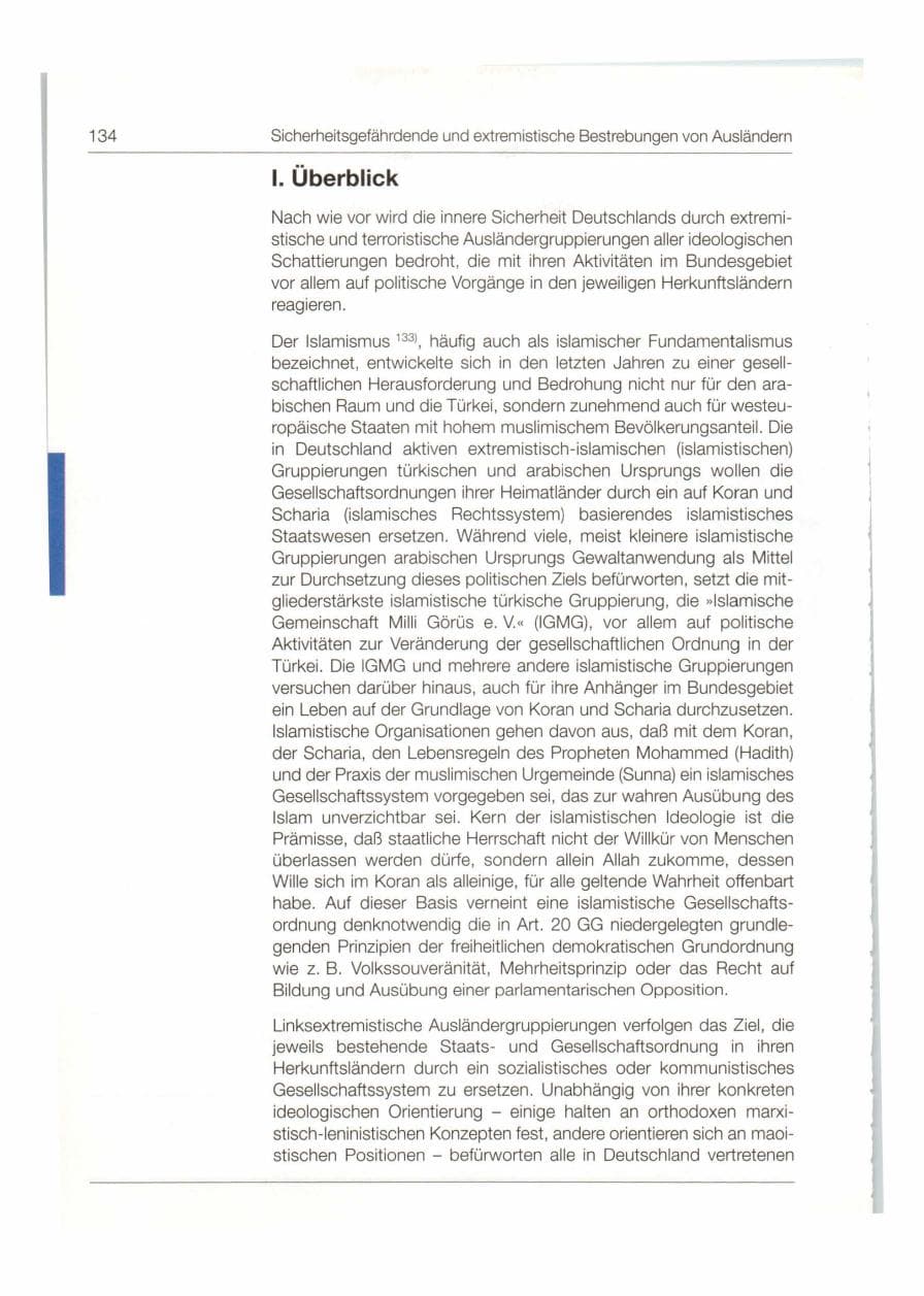 Seite 135 des Verfassungsschutzbericht 1998 Bund