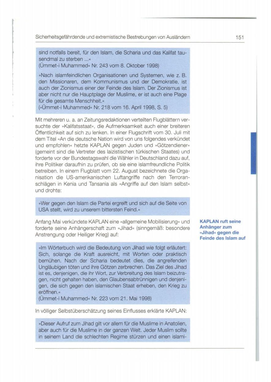 Seite 152 des Verfassungsschutzbericht 1998 Bund