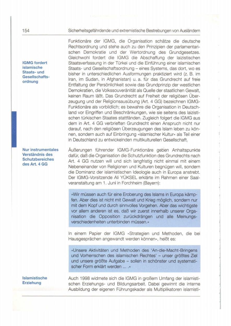 Seite 155 des Verfassungsschutzbericht 1998 Bund
