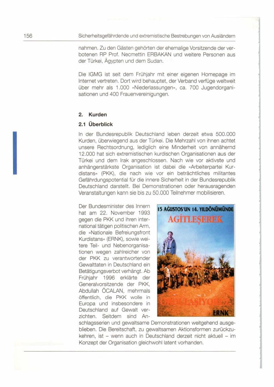 Seite 157 des Verfassungsschutzbericht 1998 Bund
