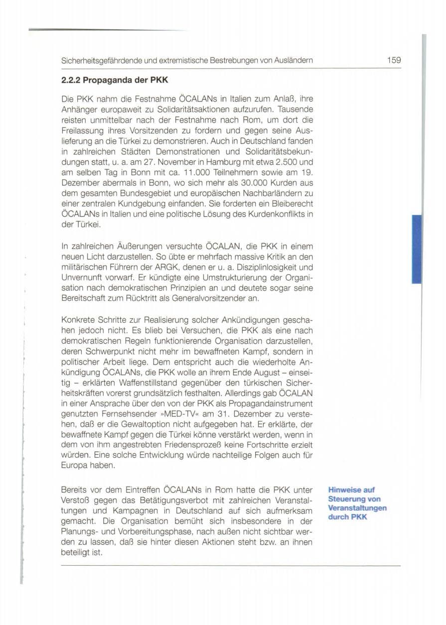 Seite 160 des Verfassungsschutzbericht 1998 Bund