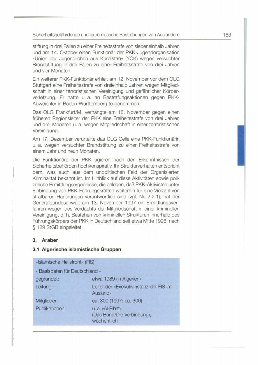 Seite 164 des Verfassungsschutzbericht 1998 Bund