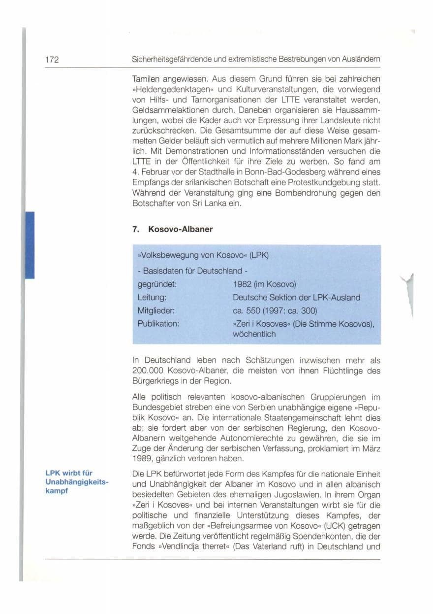 Seite 173 des Verfassungsschutzbericht 1998 Bund