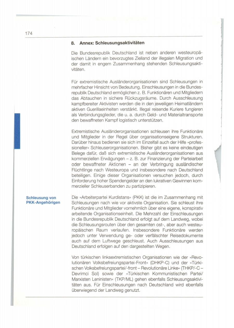 Seite 175 des Verfassungsschutzbericht 1998 Bund