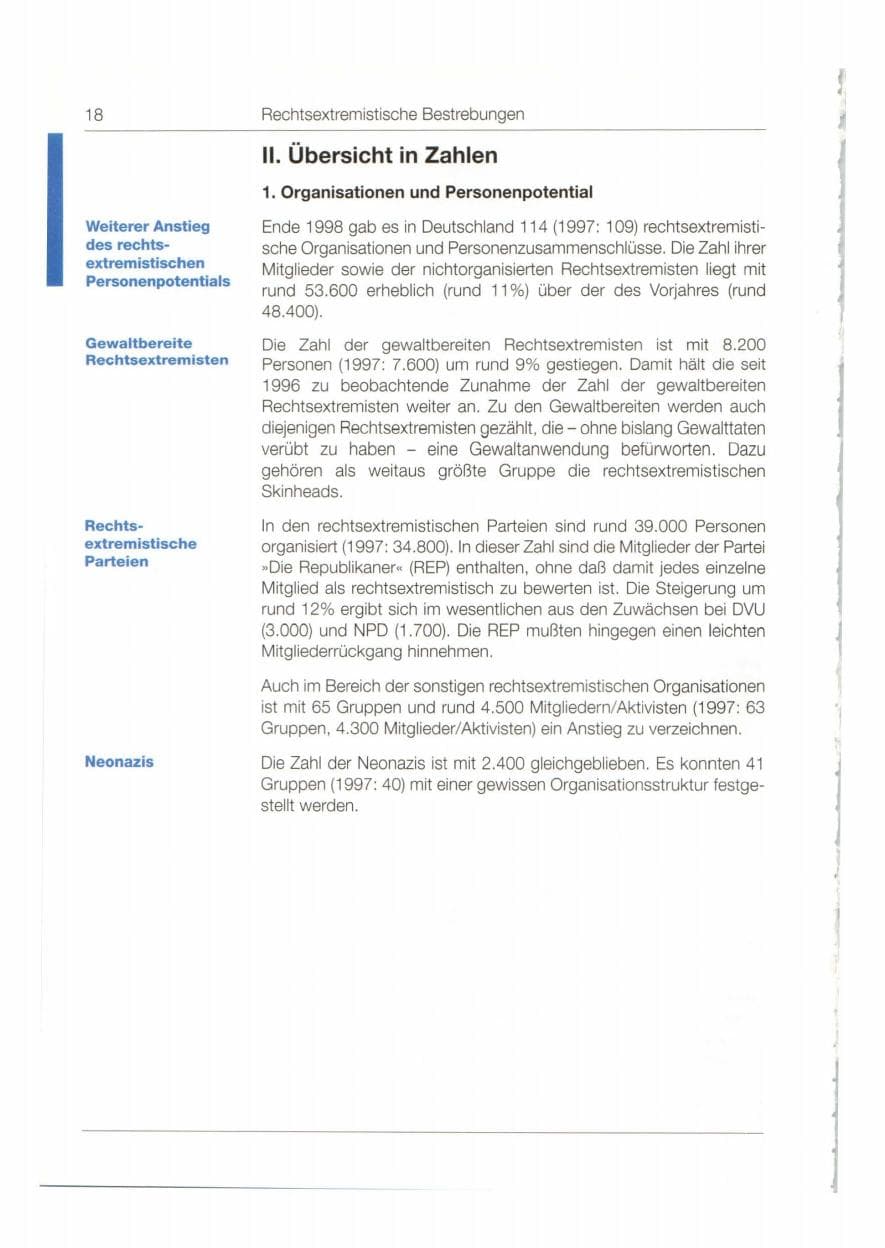 Seite 19 des Verfassungsschutzbericht 1998 Bund