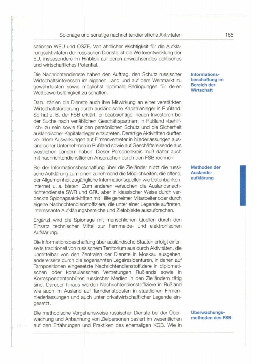 Seite 186 des Verfassungsschutzbericht 1998 Bund