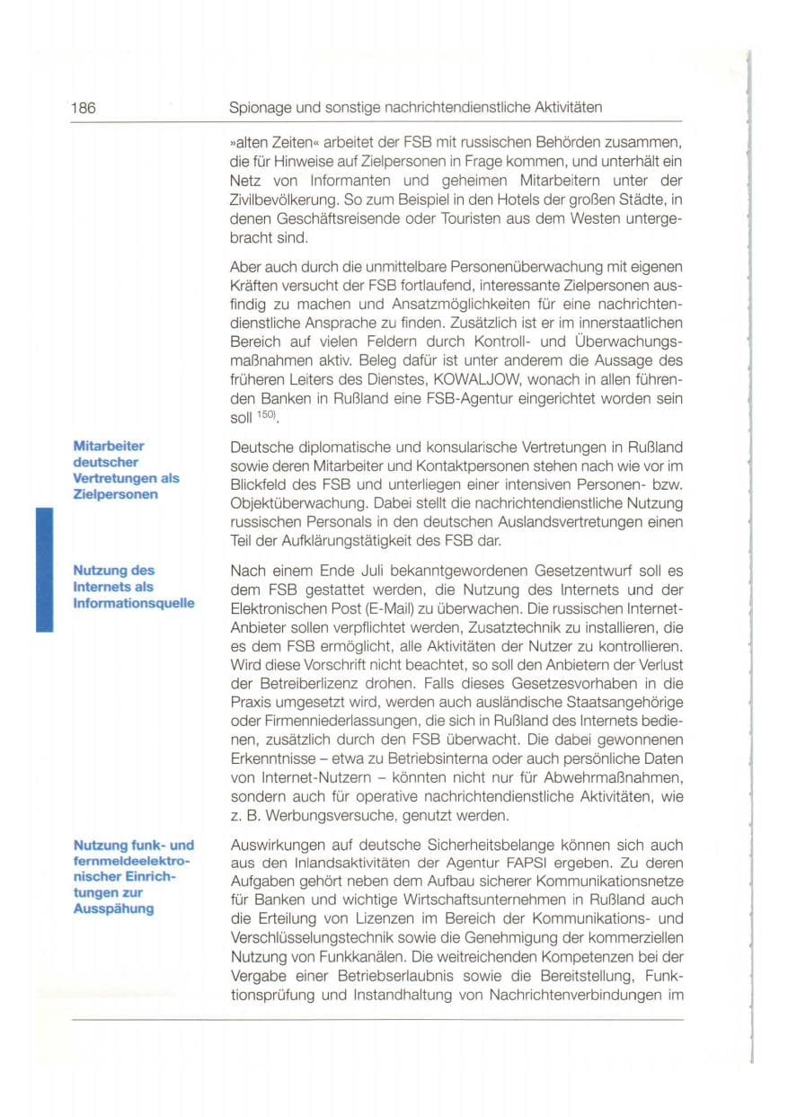 Seite 187 des Verfassungsschutzbericht 1998 Bund
