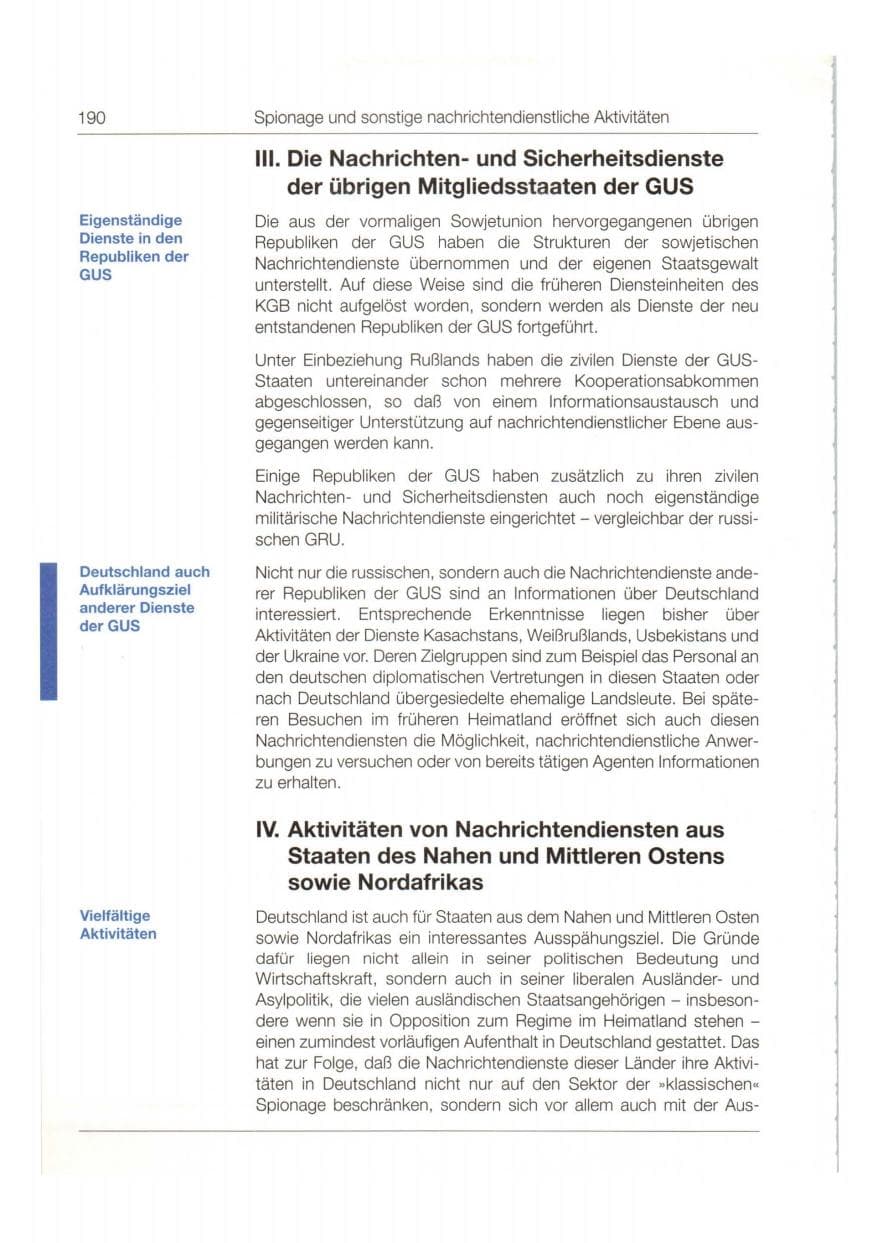 Seite 191 des Verfassungsschutzbericht 1998 Bund