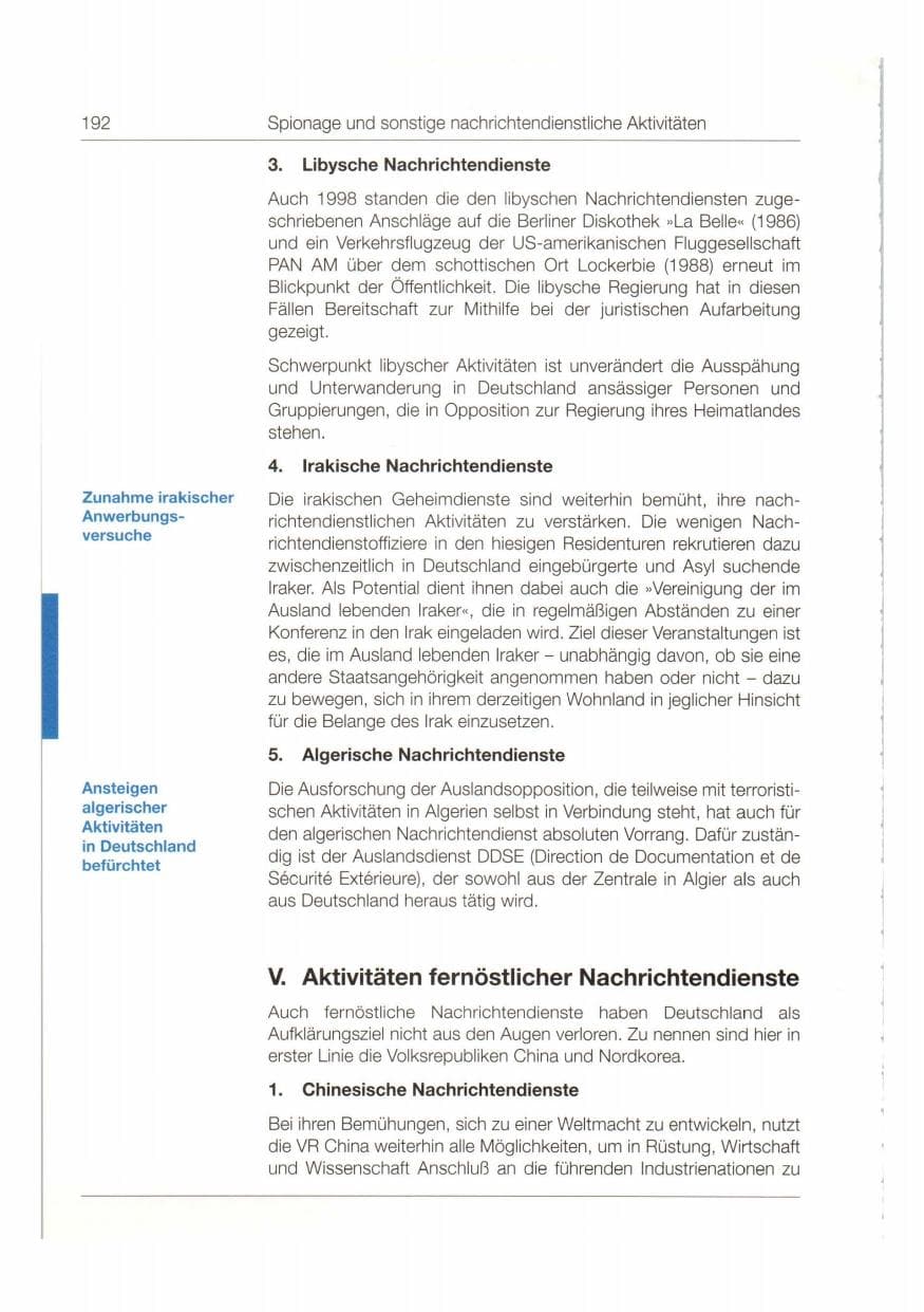 Seite 193 des Verfassungsschutzbericht 1998 Bund
