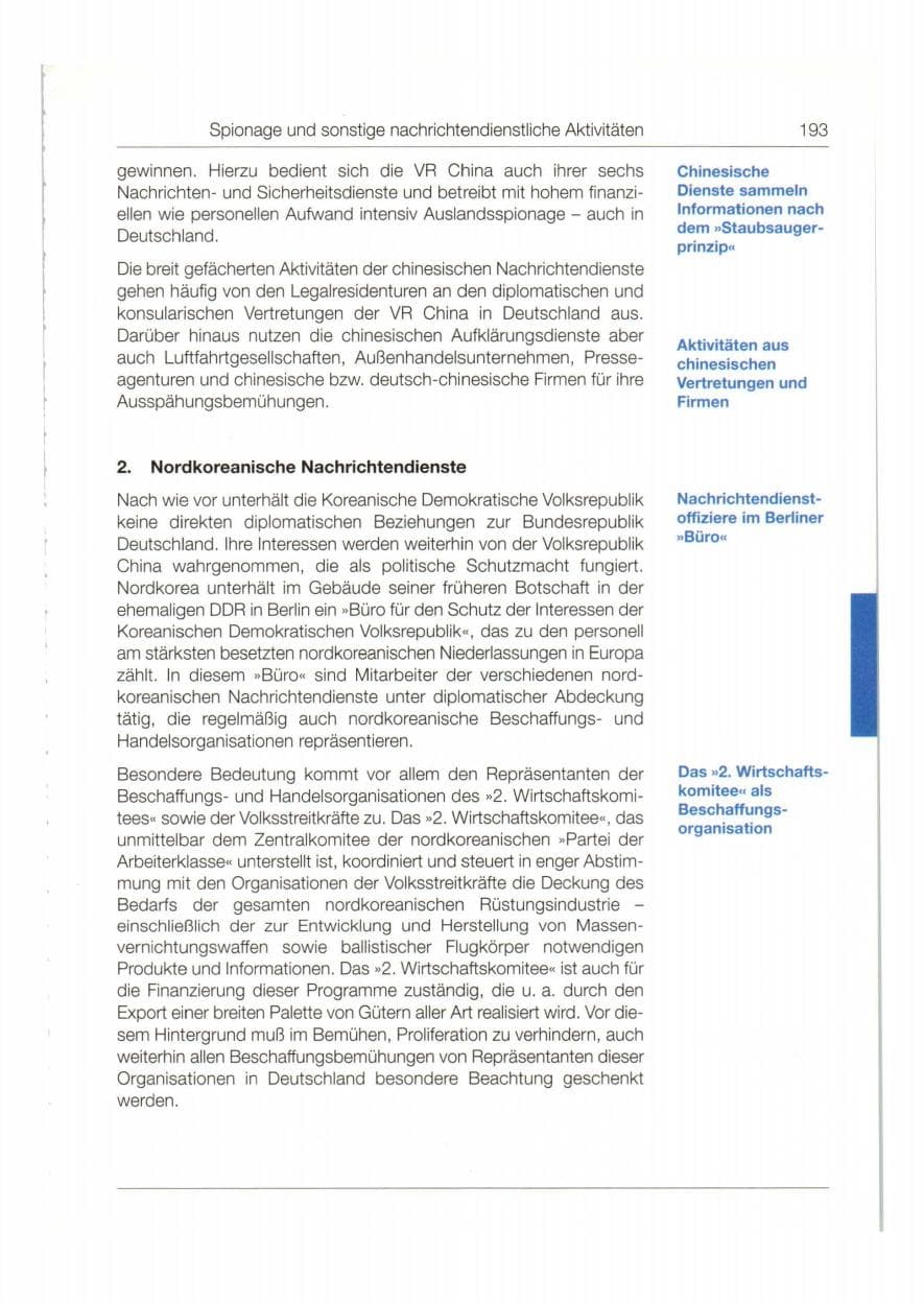 Seite 194 des Verfassungsschutzbericht 1998 Bund