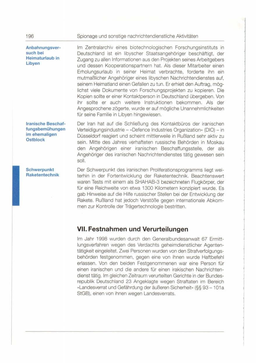 Seite 197 des Verfassungsschutzbericht 1998 Bund