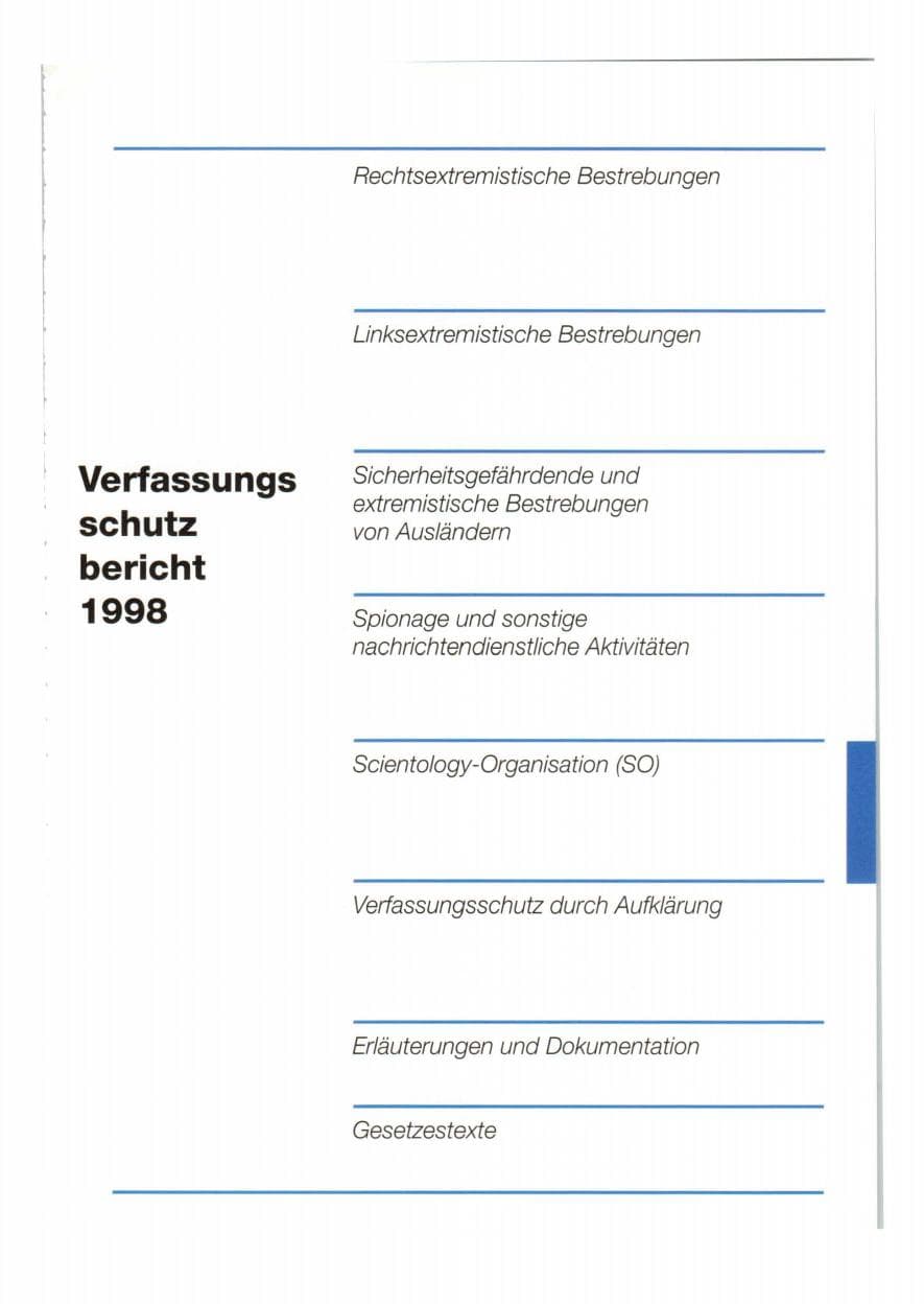 Seite 198 des Verfassungsschutzbericht 1998 Bund
