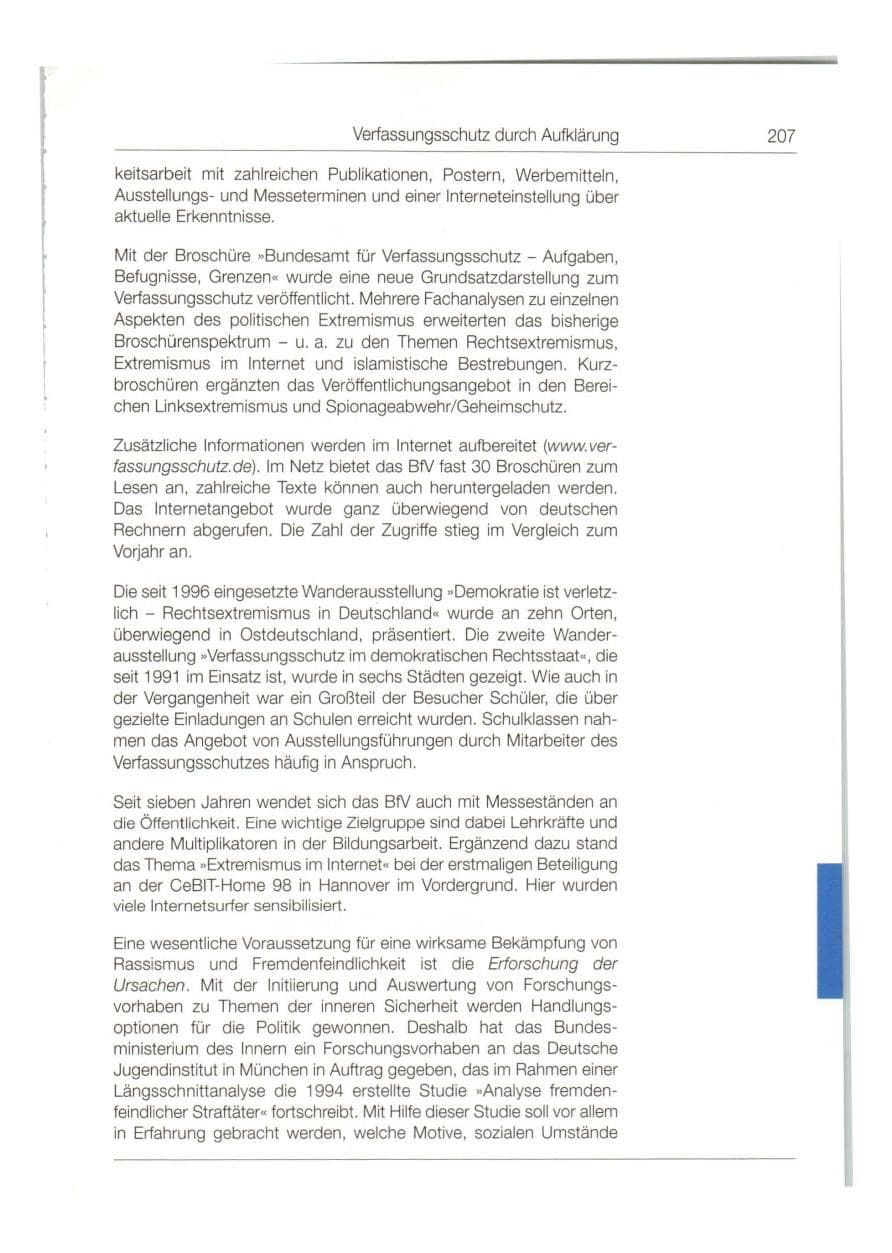 Seite 208 des Verfassungsschutzbericht 1998 Bund