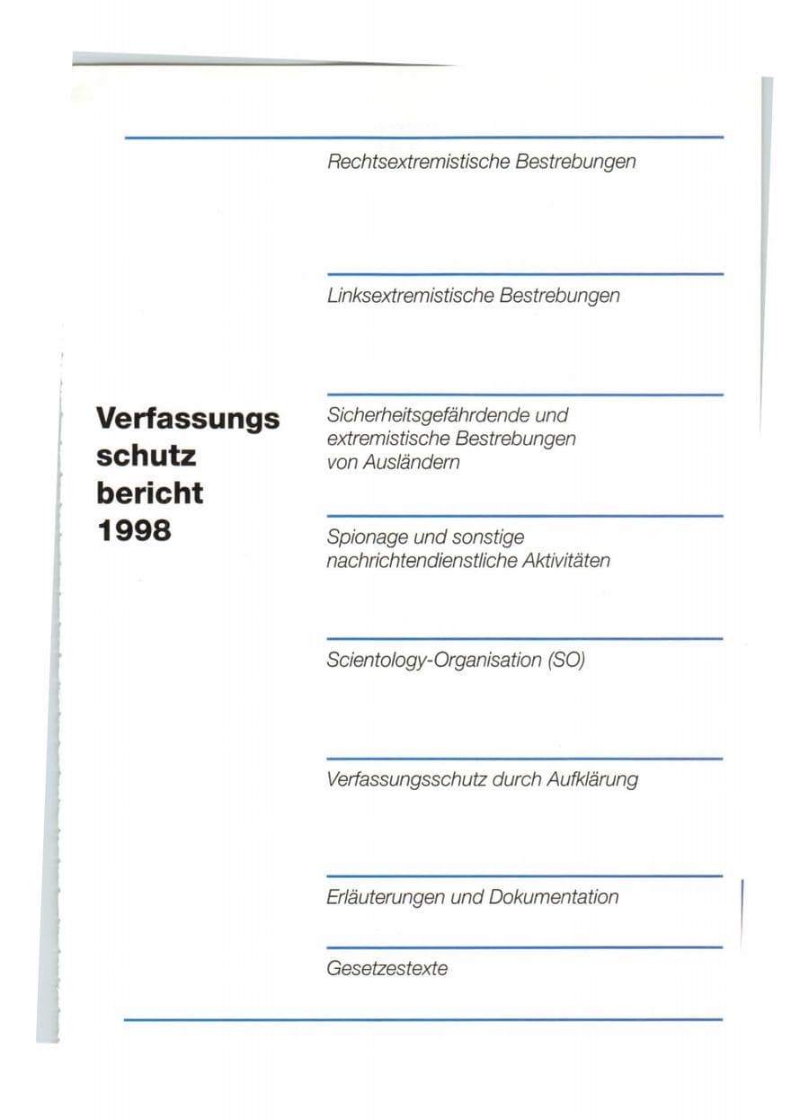 Seite 210 des Verfassungsschutzbericht 1998 Bund