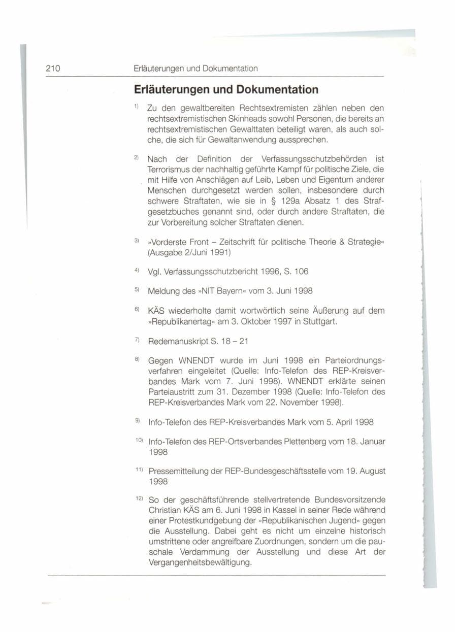 Seite 211 des Verfassungsschutzbericht 1998 Bund
