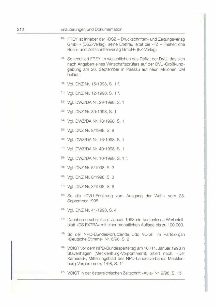 Seite 213 des Verfassungsschutzbericht 1998 Bund