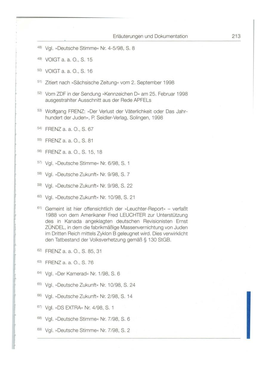 Seite 214 des Verfassungsschutzbericht 1998 Bund
