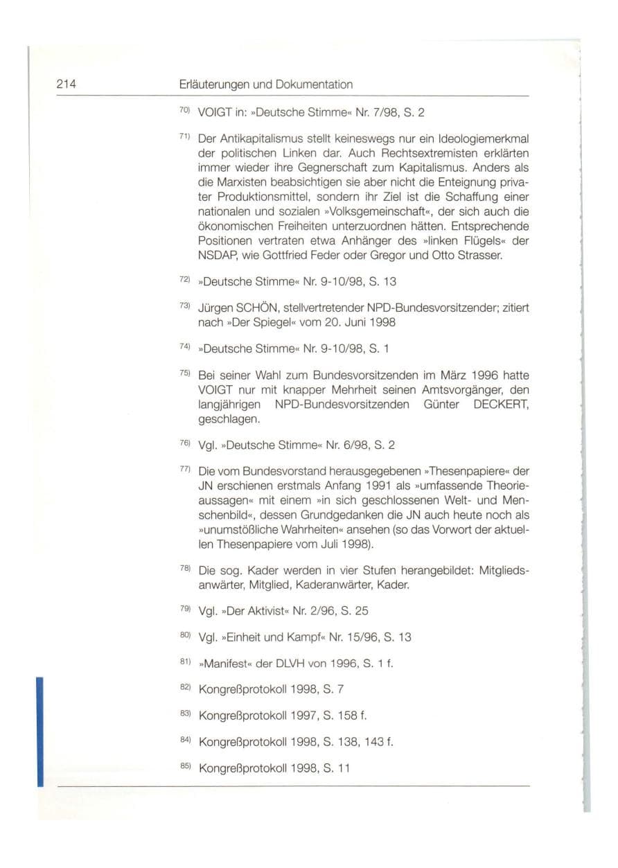 Seite 215 des Verfassungsschutzbericht 1998 Bund