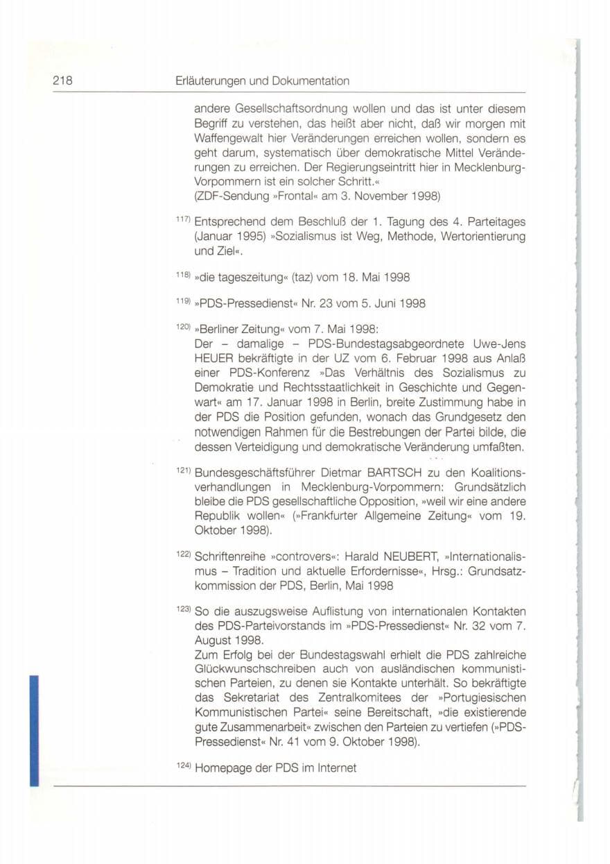 Seite 219 des Verfassungsschutzbericht 1998 Bund