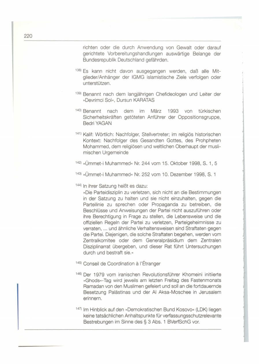Seite 221 des Verfassungsschutzbericht 1998 Bund