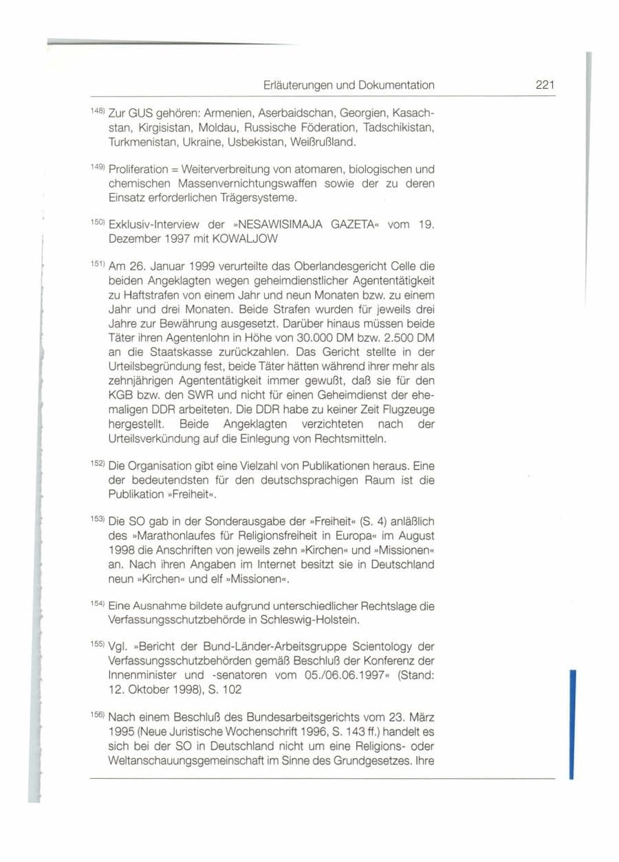 Seite 222 des Verfassungsschutzbericht 1998 Bund