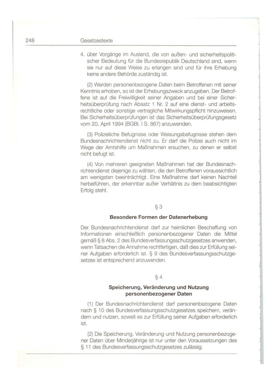 Seite 249 des Verfassungsschutzbericht 1998 Bund