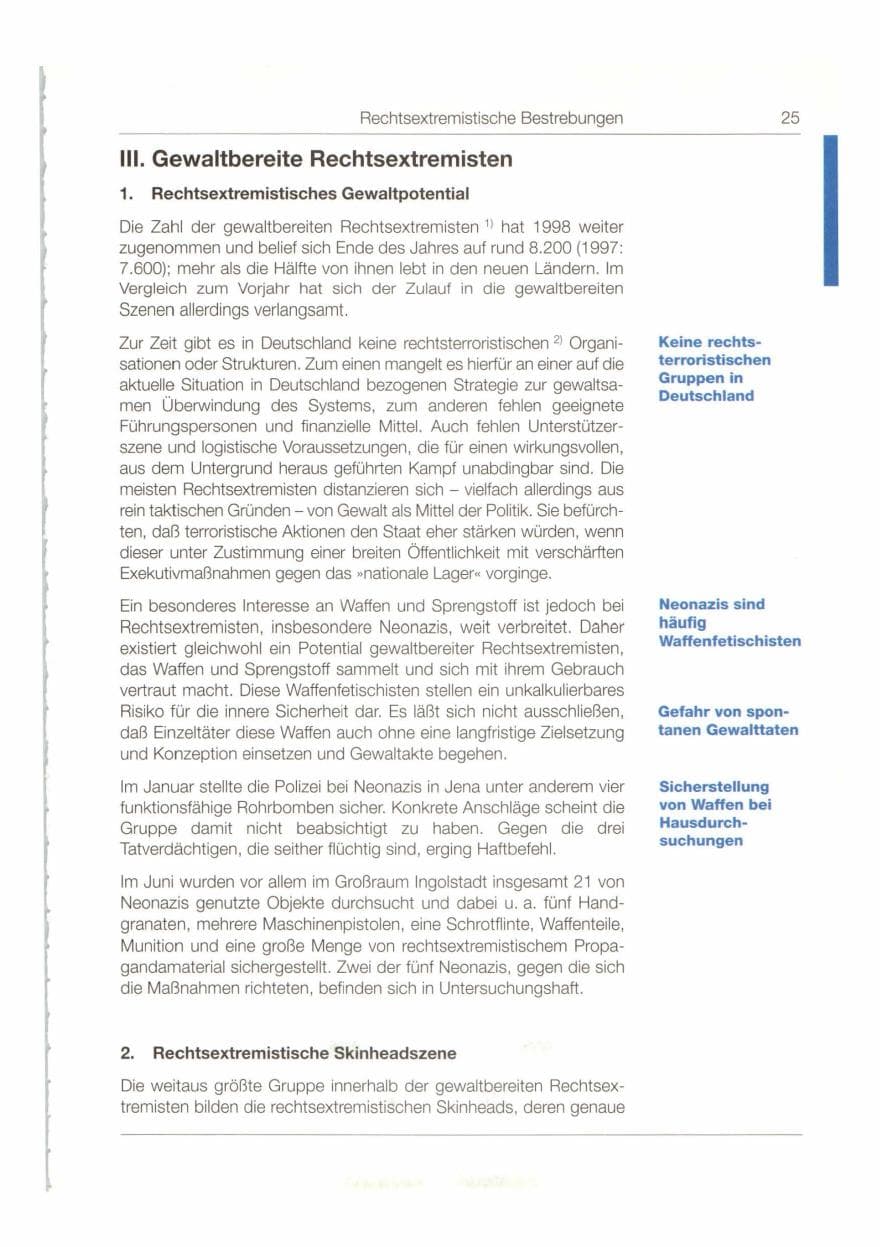 Seite 26 des Verfassungsschutzbericht 1998 Bund