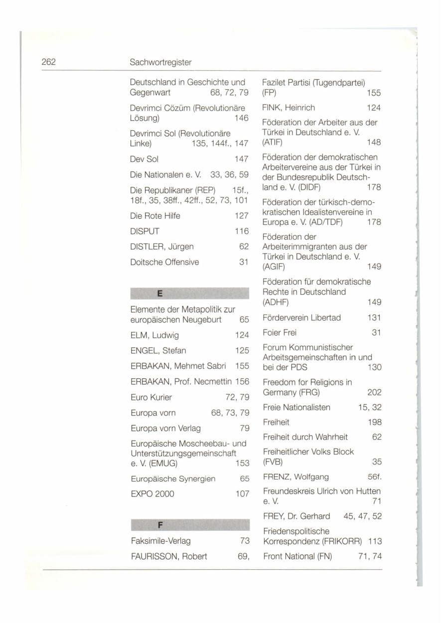 Seite 263 des Verfassungsschutzbericht 1998 Bund