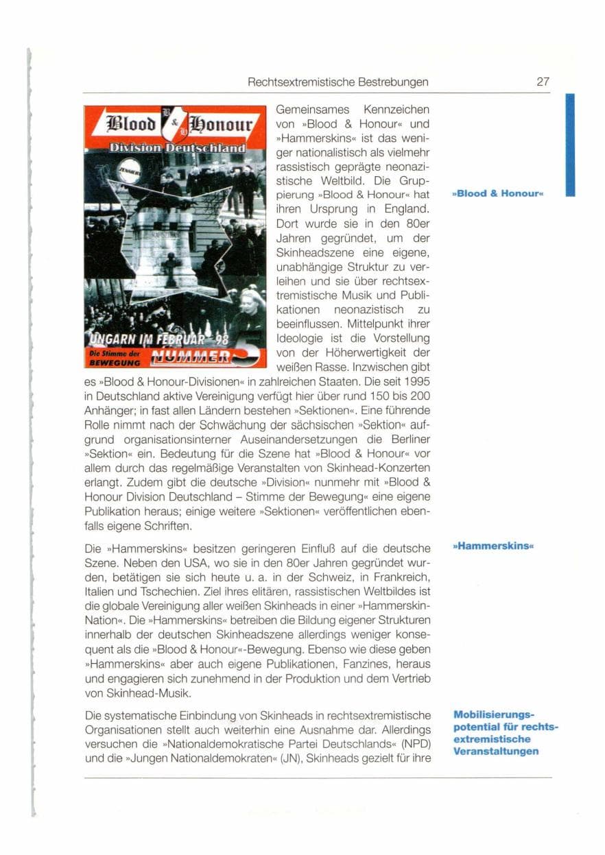 Seite 28 des Verfassungsschutzbericht 1998 Bund