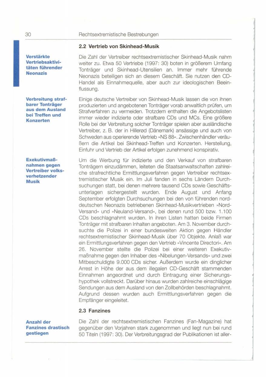 Seite 31 des Verfassungsschutzbericht 1998 Bund
